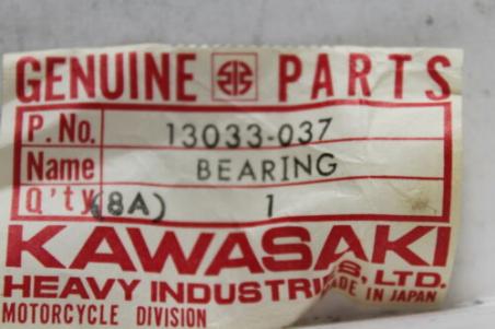 1977-1979 KE250 KAWASAKI (KB29) NOS OEM 13033-037 BEARING KBK18X22X21.8X2
