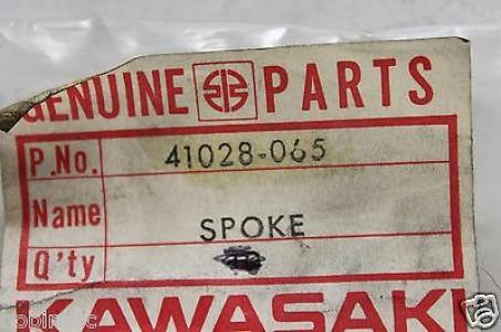1973-1987 MC1 KD80 KM100 KD100 KAWASAKI (KB33) NOS OEM 41028-065 SPOKE