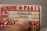 1977-1983 KZ440 650 750 1000  HONDA (KB42) NOS OEM 92066-061 PLUG KICKSTARTER