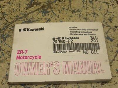 KAWASAKI ZR-7 ZR750 F2 OWNER MANUAL