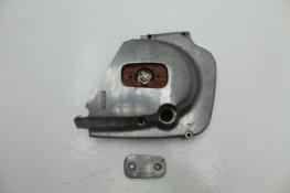 1974 KAWASAKI KZ400 (#398) MOTOR SPROCKET LEFT ENGINE COVER CASE CLUTCH ACUTATOR