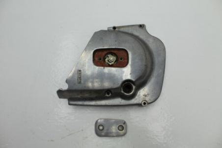 1974 KAWASAKI KZ400 (#398) MOTOR SPROCKET LEFT ENGINE COVER CASE CLUTCH ACUTATOR