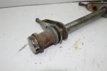 1977 YAMAHA XS360-2D (#413) REAR AXLE BACK WHEEL WITH CHAIN TENSIONERS.