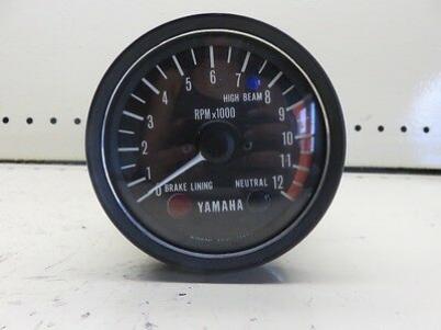 1974 YAMAHA TX500 TX 500 TACHOMETER GAUGE CLOCK DIAL 7500 RPM HIGH BEAM (YSM 13)
